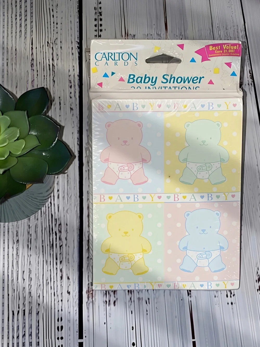 NWT Vintage Carlton Cards Baby Shower Invitations NOS Sealed (20 Total)